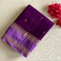 Royal Purple Soft Tussar Silk Saree With Light Lavender Pallu