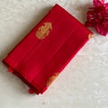 Lustrous Red Kanjeevaram Pure Zari Silk Saree With Intricate Gold Zari Pallu