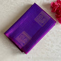Dual Shaded Magenta Purple Designer Pure Silk With Peacock Zari