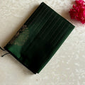Forest Green Designer Pure Silk Saree With Antique Gold Pallu