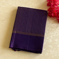 Royal Violet Saree Metallic Gold Woven Pallu Narrow Border Tassels