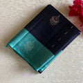 Midnight Navy Designer Pure Silk With Teal Green Pallu