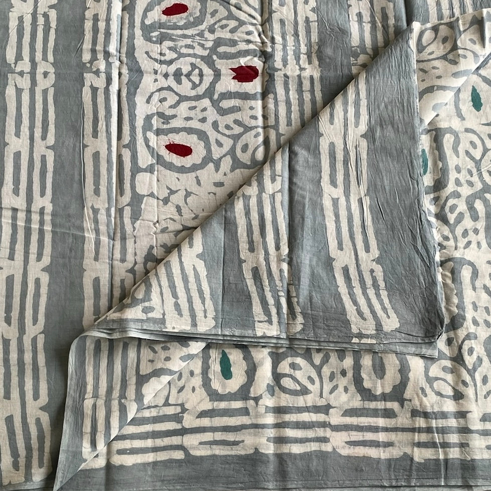 Dusty Blue Soft Tussar Silk Saree With Ivory Contrast Pallu