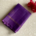 Metallic Deep Lavender Designer Pure Silk Saree With Kollam Zari Weave