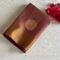 Rare Bronze Brown Designer Pure Silk Saree With Orchid Lavender Pallu