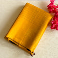 Mustard Silk Saree with Brown Zari Pallu Floral Medallion Design