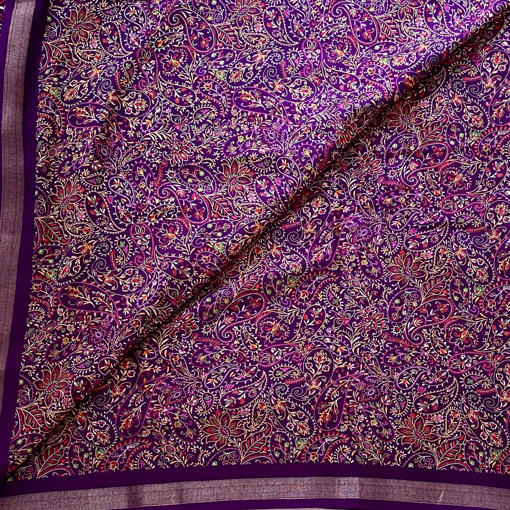 Wine Purple Paisley Printed Soft Cotton - Everyday Elegance