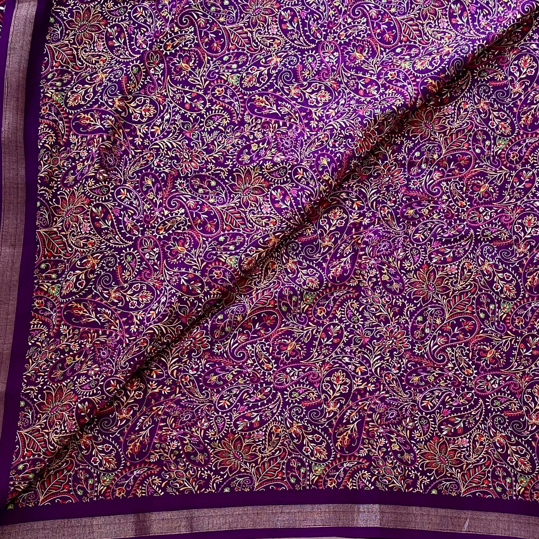 Wine Purple Paisley Printed Soft Cotton - Everyday Elegance