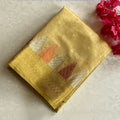 Antique Gold Silk Saree soft tussar silk with temple borders