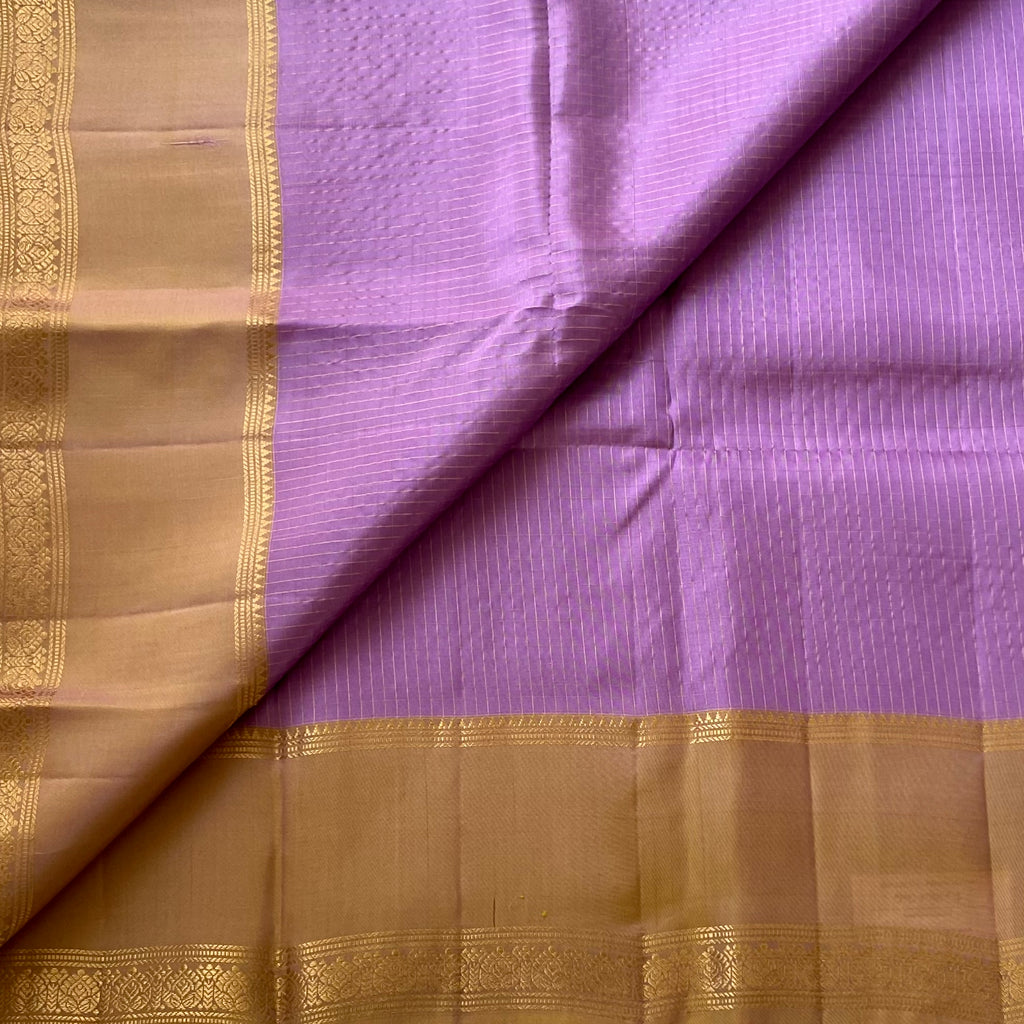Lavender Mauve Saree Gold Zari Brocade Traditional Pallu Tassels Elegant