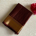 Espresso Coffee Designer Pure Silk Saree With Antique Gold Zari Border