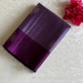 Metallic Lavender & Deep Plum Designer Pure Silk With Kollam Zari Buttas