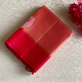 Coral Peach With Scarlet Red Designer Pure Silk With Zari Woven Motifs