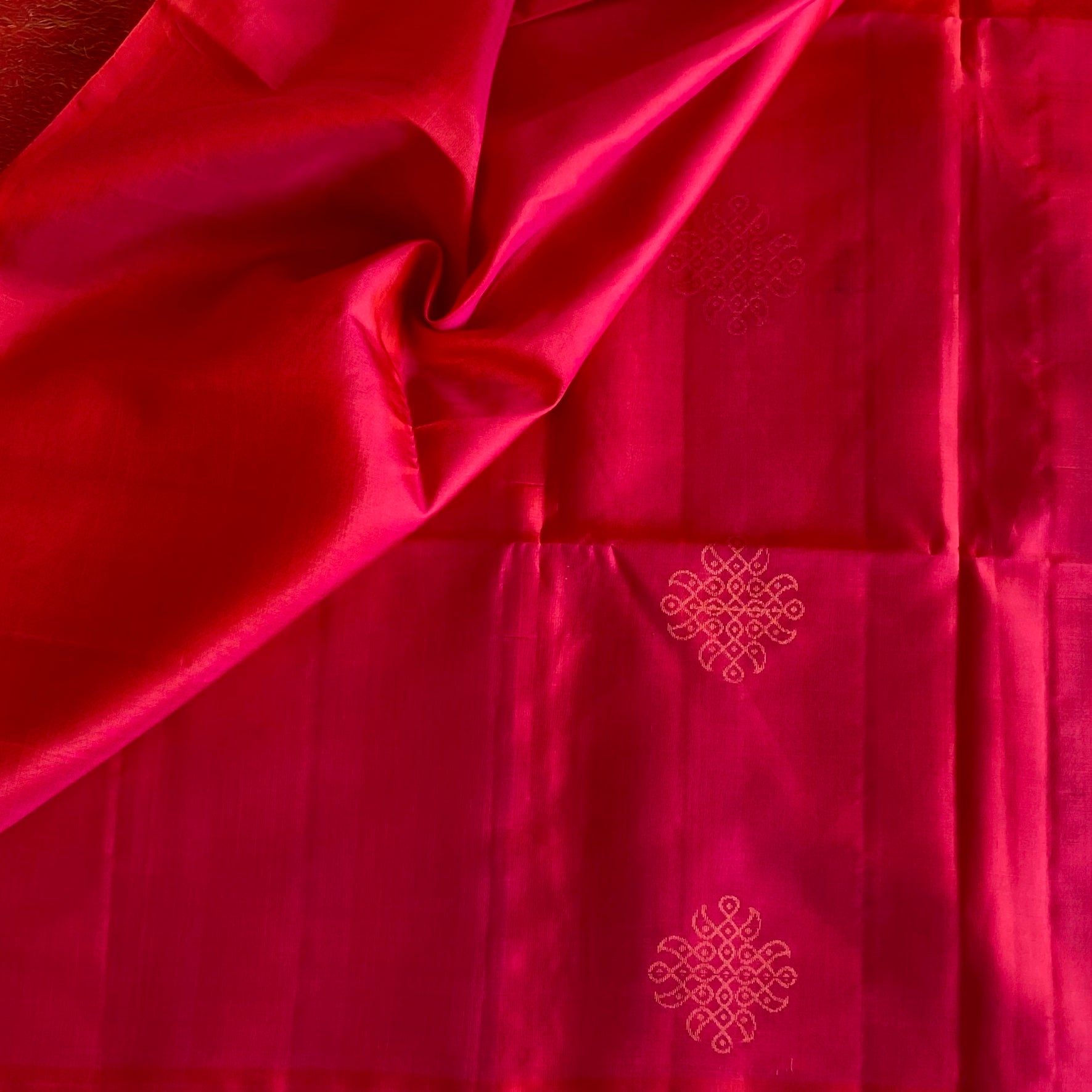 Rani Pink Designer Pure Silk Saree With Gold Zari Buti