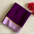 Lilac Mysore Crepe Silk Saree With Royal Purple Pallu