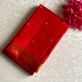 Scarlet Red Kanjeevaram Pure Zari Silk Saree With Intricate Zari Pallu