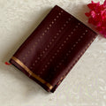 Chocolate Brown Designer Pure Silk Saree With Rani Pink Pallu