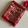 Deep Crimson Maroon Softest Satin Saree With Mirror Work