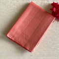 Coral Peach Designer Pure Silk Saree With Pale Gold Zari