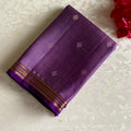 Heather Purple Designer Pure Silk Saree With Antique Gold Zari Work