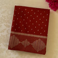 Burnt Orange Brocade Zari Saree Diamond Buti Tassel Pallu Elegant