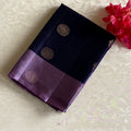 Deep Bluish Purple Designer Pure Silk Saree With Metallic Mauve