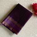 Plum Purple Designer Pure Silk Saree With Light Mauve Pallu