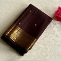 Coffee Brown handwoven Pure Kanjeevaram with Pure Zari
