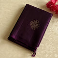 Violet Saree Rose Gold Lattice Motif Tasseled Pallu Festive Designer