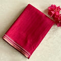 Magenta Soft Tussar with tiny borders and luxurious pallu