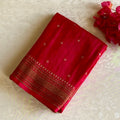 Rani Pink Banarasi Crepe Silk Saree With Antique Gold Pallu