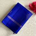 Royal Blue Designer Pure Silk Saree With Gold Lattice Work