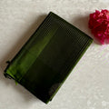 Classy Olive Designer Pure Silk Saree With Zari Stripes All Over