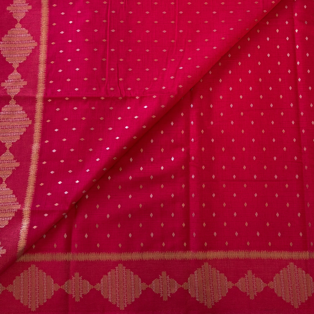 Traditional Fuchsia Banarasi Silk Saree Gold Zari Pallu Bridal Wedding