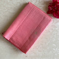 Salmon Pink Designer Pure Silk Saree With Antique Silver Motifs