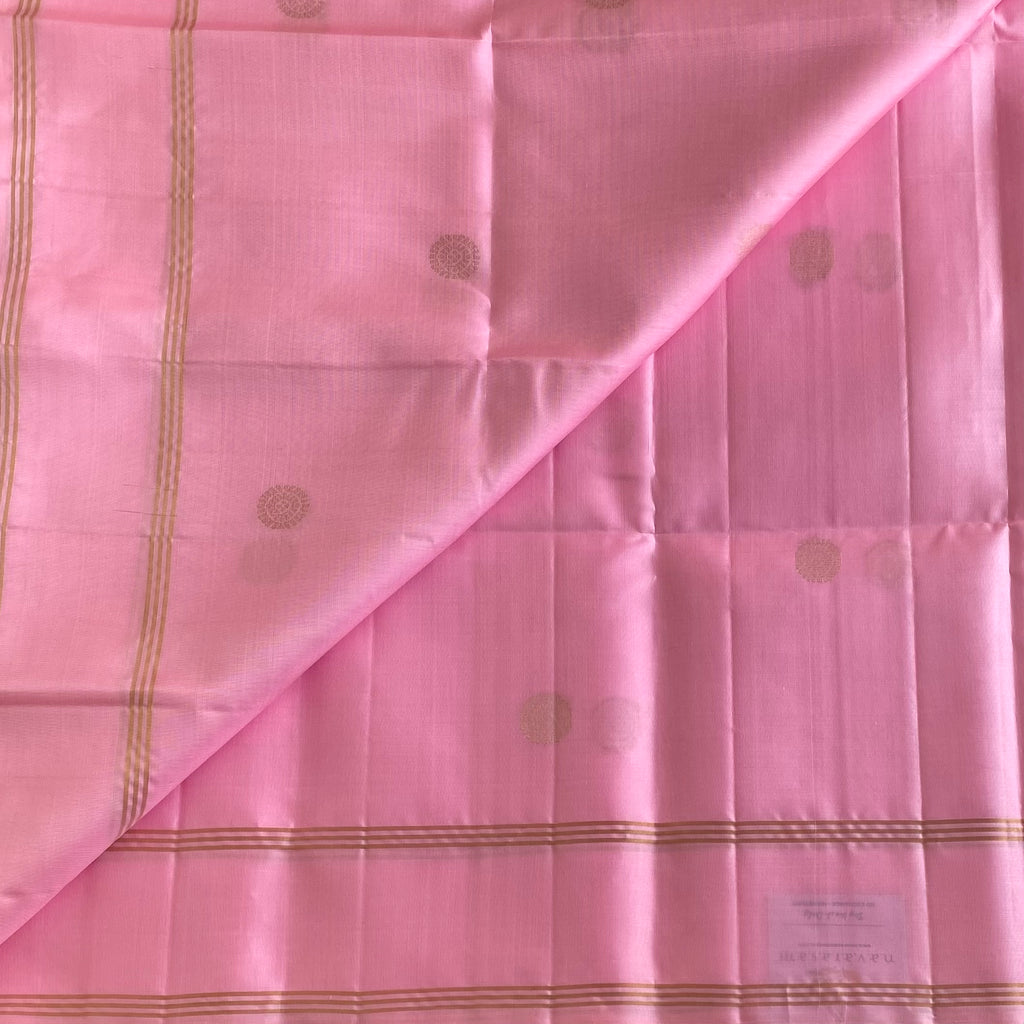 Pastel Rose Designer Pure Silk Saree With Antique Gold Zari Pallu