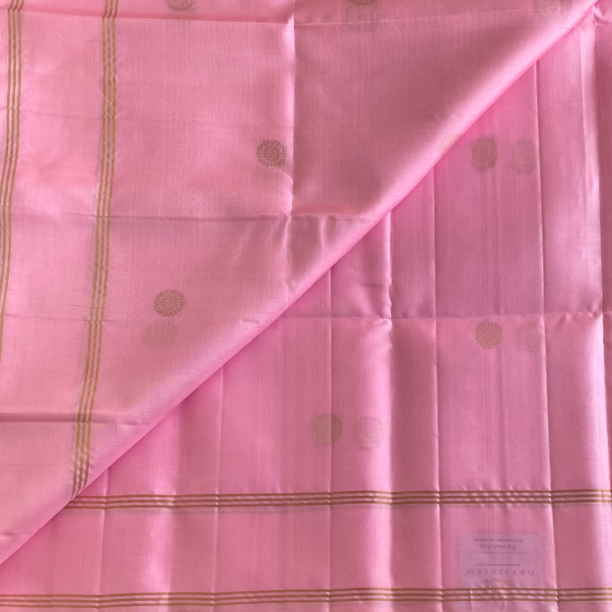 Pastel Rose Designer Pure Silk Saree With Antique Gold Zari Pallu