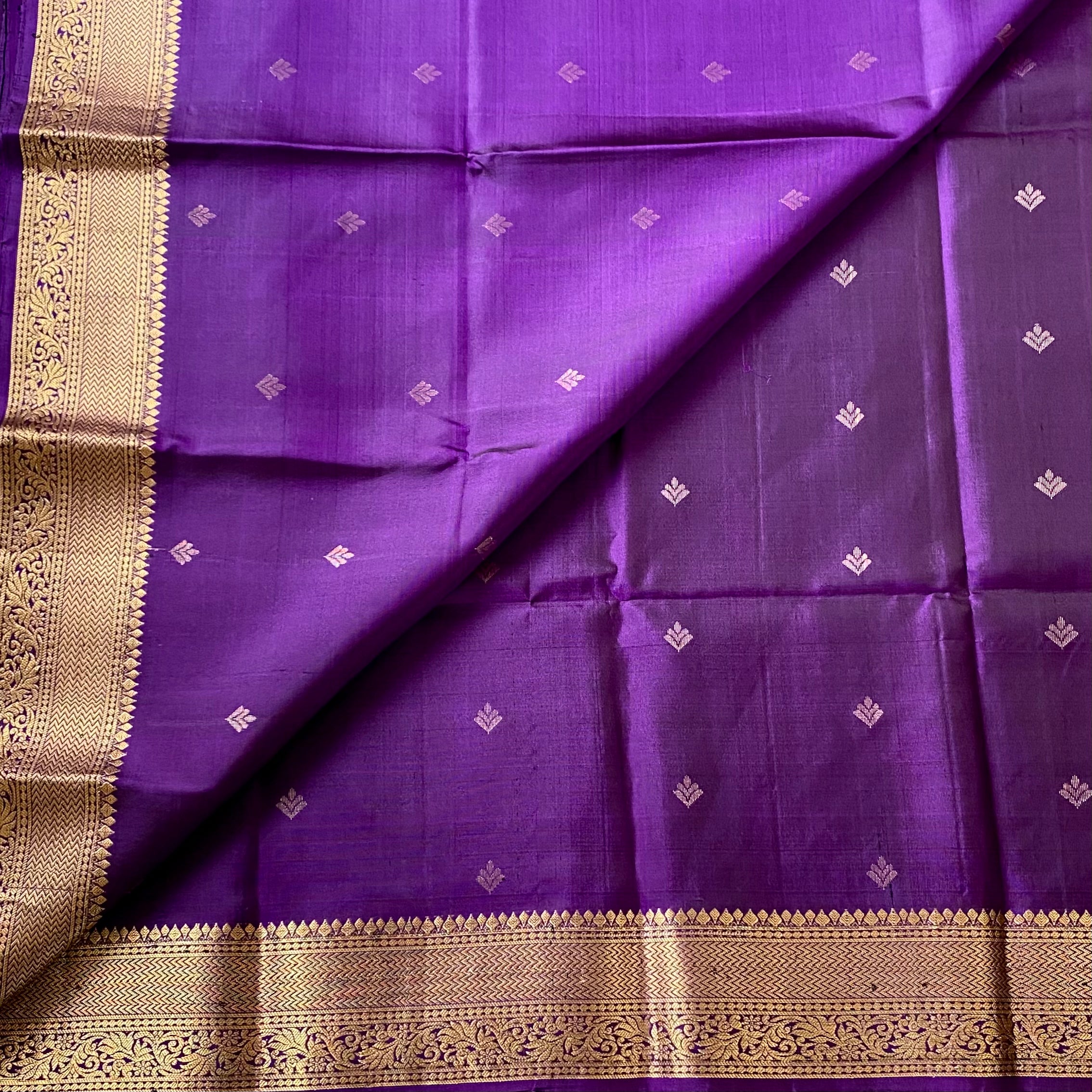 Royal Purple Silk Saree Gold Zari Brocade Traditional Wedding Saree