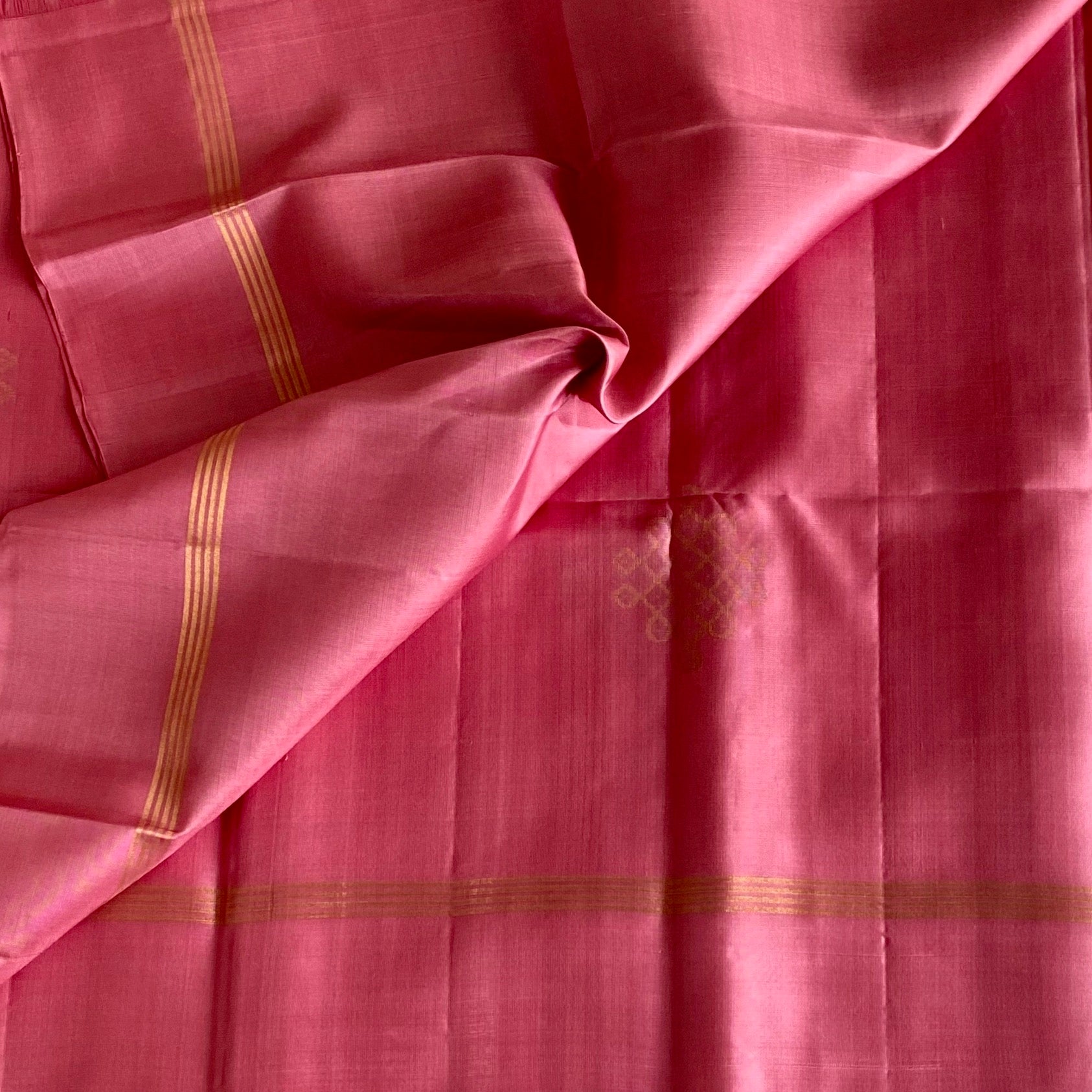 Rani Pink And Gold Designer Pure Silk Saree With Tassel Pallu