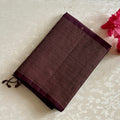 Deep Wine Checkered Pure Silk With Gold intricate Pallu lightweight elegance