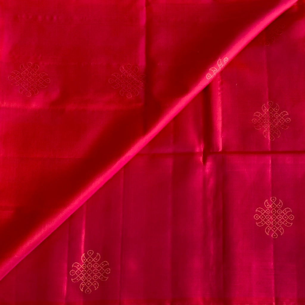 Rani Pink Designer Pure Silk Saree With Gold Zari Buti