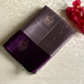 Pale Lavender Designer Pure Silk Saree With Deep Purple Pallu