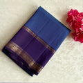 Royal Purple Silk Saree Gold Zari Floral Teal Pallu Wedding