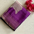 Amethyst Purple with metallic lilac soft satin crepe silk exclusive stunner