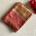 Antique Gold Soft Crepe Silk Saree With Dusty Rose Pallu