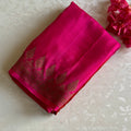 Ombre Pink • Rust • Peach designer Banarasi soft crepe
