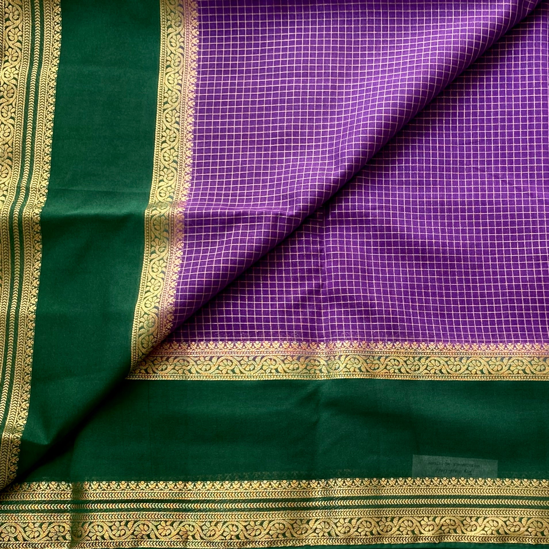Royal Purple Saree Emerald Pallu Gold Zari Brocade Bridal Collection
