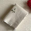 Ecru Beige Soft Tussar Silk Saree With Lavender Purple Embroidery