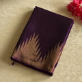 Deep Violet Silk Saree With Antique Gold Zari Border Pallu