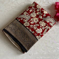 Rufous Red Tussar Silk Saree With Jet Black Pallu